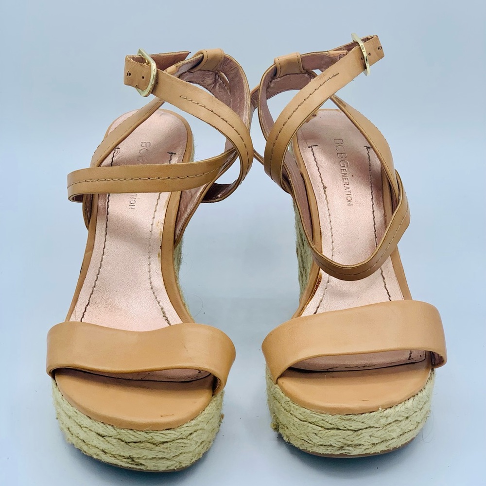BCBG Generation tan leather espadrille